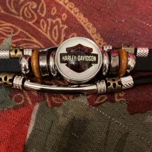 Snap Button Jewelry Bracelet with Harley Davidson Button